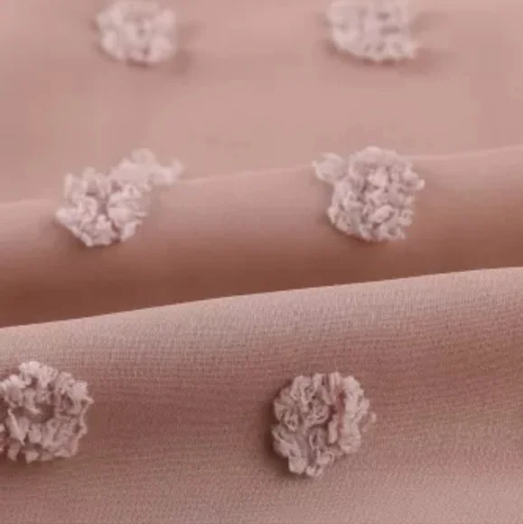 β€οΈπHPπNew Ruffled Swiss Dot Split Neck Ruffle Babydoll Blouse - Picture 7 of 16